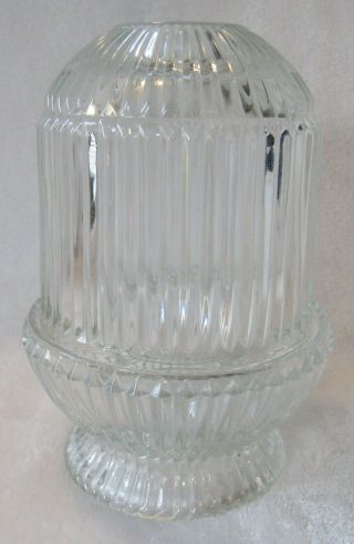 Set Of 2 Vintage Homco Indiana Clear Glass Ribbed Fairy Light Candle Holders