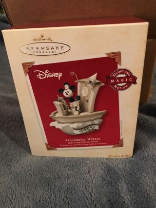 2003 Hallmark Keepsake Ornaments Steamboat Willie Mickey Mouse Walt Disney
