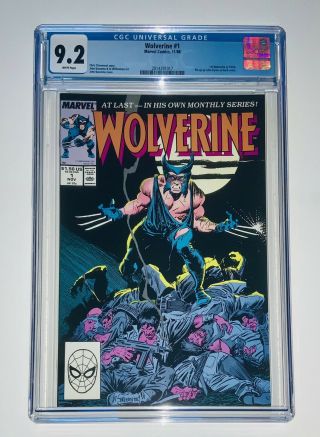 Wolverine 1 (marvel,  1988) Cgc 9.  2 Wp 1st Patch Chris Claremont Cool Back Cover