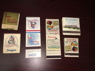 Vintage Disneyland/ Knotts Berry Farm Matchbooks/covers Buena Park/ Anahiem Ca.