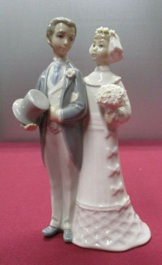 Lladro 4808 Wedding Bride And Groom Porcelain Figure Vintage Retired 7 3/4 " Tall