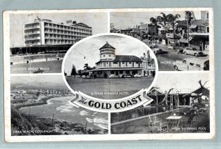 Vintage Postcard 5 Views Of The Gold Coast Qld