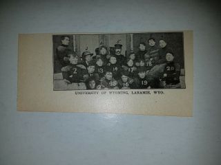 University Of Wyoming Laramie 1904 Football Team Picture Very Rare