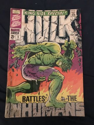 Hulk King - Size Special Annual 1 (1968) Key Issue:classic Steranko Cover - G/vg