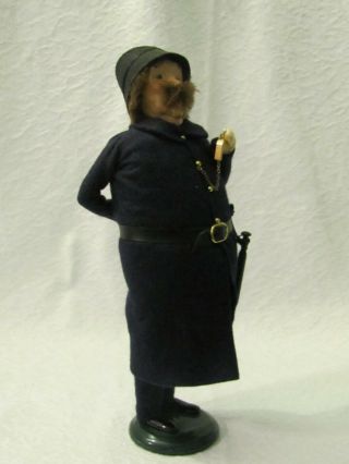 1994 Byers Choice Police Officer Cop w/ Whistle Hiding Present Behind His Back 2