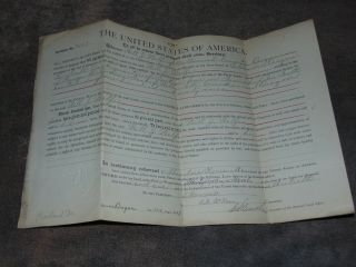 1906 La Grande Or.  Land Grant Signed By President Theodore Roosevelt 