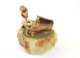 Ron Lee Clown Playing Piano Miniature Sculpture,  Signed 1982,  Lovely Collectable