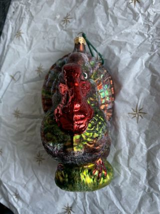Christopher Radko Blown Glass Ornament Turkey T1990’s
