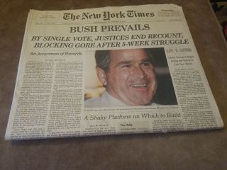 2000 Dec 13 The York Times - Bush Prevails - Justices End Recount - Np 3025