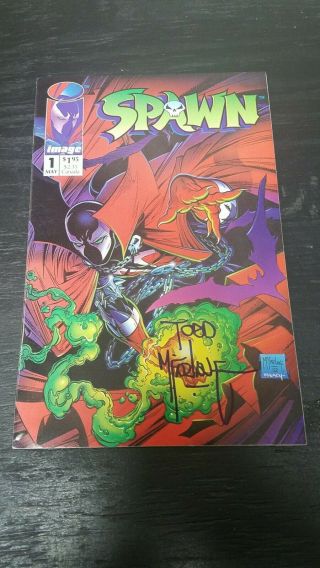 1992 Image Comics Spawn 1 Signed By Todd Mcfarlane Vf,  1st App Spawn