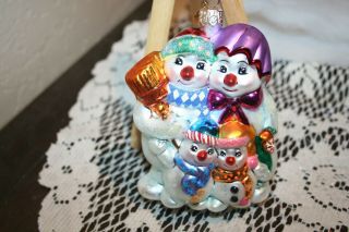 Christopher Radko Cute Snowman Family Ornament Made In Poland