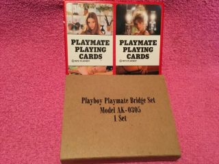 Playboy Playmate Bridge Set playing cards 2 decks ' 72 - ' 73 opened but 3