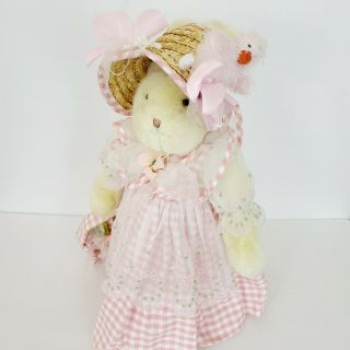 Hallmark Bunnies By The Bay Crickit Pink Dress W/ Stand Rabbit Bunny 2003 Easter