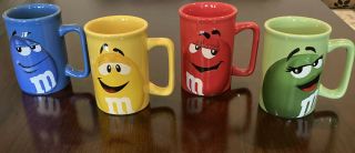 2012 M&m Red,  Blue,  Green,  Yellow Coffee Cup/mug Set Of 4 Officially Licensed