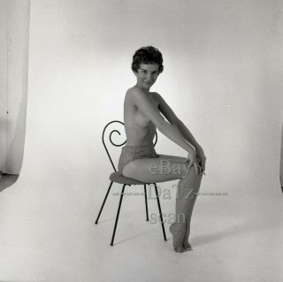 1960s Negative - Sexy Nude Brunette Pinup Girl Dixie Hardaker - Cheesecake T439927