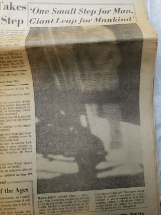 Columbus Evening Dispatch 1969 Man on the Moon Walker Head for Home Newspaper 2