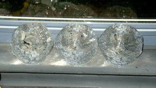 Kosta Boda Crystal Snowball Candle Holders Tea Light Votive - Set Of 3