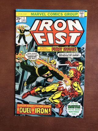 Iron Fist 1 (1975) 7.  5 Vf Marvel Key Issue Bronze Age Comic Iron Man Battle