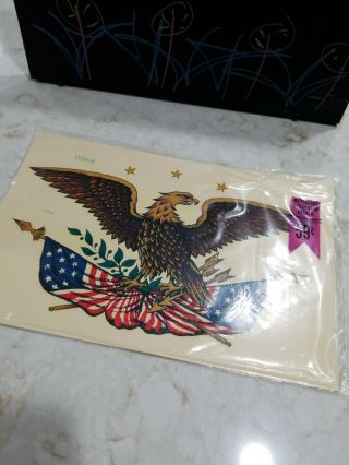 Vintage Meyercord America Eagle Decal Large Gold Nos Crafting Sticker 1104 A Usa