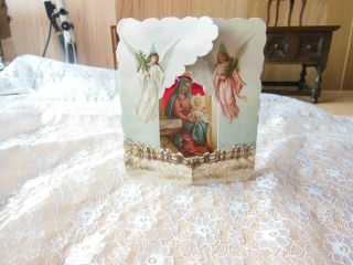 Victorian Christmas Card/3d/stand - Up Nativity Scene