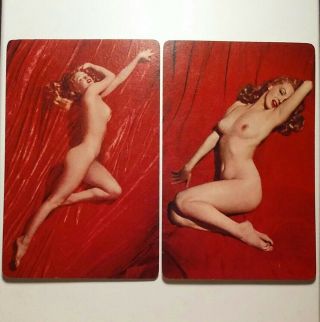 Two 1953 Nude Marilyn Monroe Playing Cards,  Box.  Playboy Pinup/art/sex/exonumia