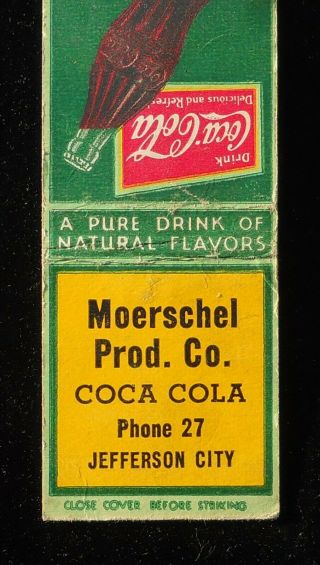 1930s Moerschel Prod.  Co.  Coca - Cola Phone 27 Former Brewery Jefferson City Mo Mb