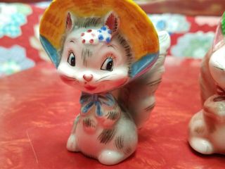 Vintage Anthropomorphic PY? Japan Squirrel Salt And Pepper Shakers hats bonnets 3