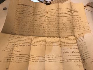 2 Land Deed 1824 Licking County Ohio United States Military Property