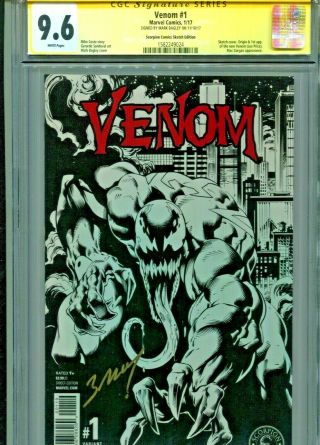 Venom 1 (2017) Sketch Cover Cgc 9.  6 Ss Signed By Mark Bagley