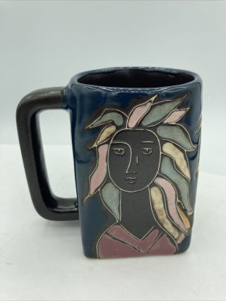 Design By Mara Mexico Mug Stoneware Hand Painted.  3 Women