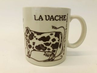 Vintage La Bulle La Vache Coffee Cup Taylor & Ng 1978 Brown Cow & Bull 12 Oz Mug