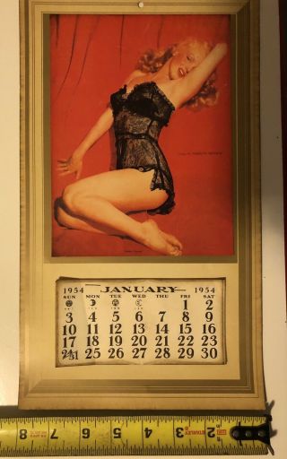 Marilyn Monroe 1954 Pin - up Calendar Black Lingerie 14” X 8” 3