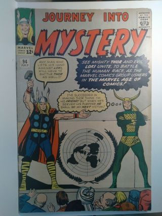 Journey Into Mystery 94 Vintage Marvel Thor Loki Jack Kirby Silver Age