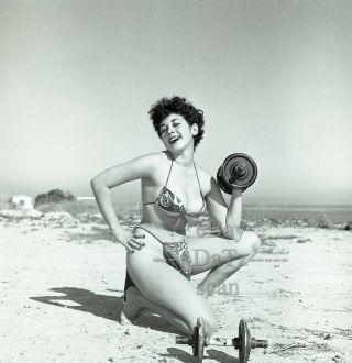 1950s Negative - Busty Brunette Pinup Girl Gigi Frost - Cheesecake T276918