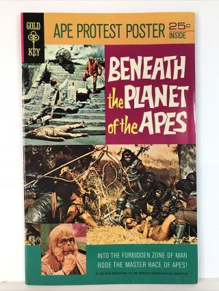 Beneath The Planet Of The Apes Gold Key Comic Book Includes Poster 1970 Fn/vf