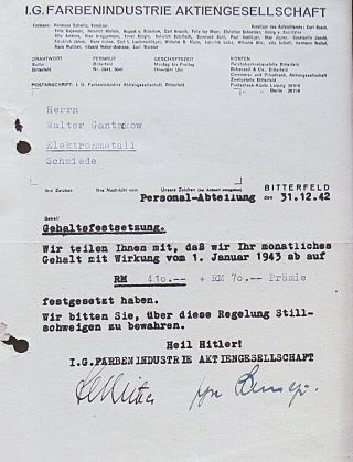 Letter Of The Ig Farben - Letterhead Of War Criminals - Holocaust - Auschwitz 42