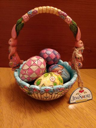 Jim Shore Heartwood Creek Enesco " Hunting Eggs Finding Joy " /basket/eggs/easter