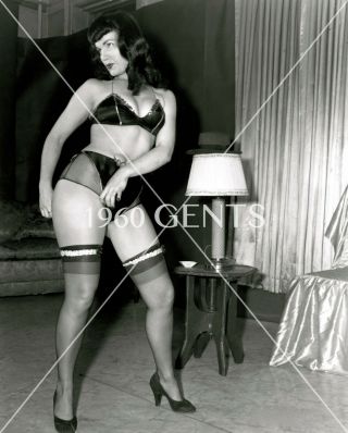1950s Nude 8x10 Photo Busty Pinup Bettie Page From Negative - 26
