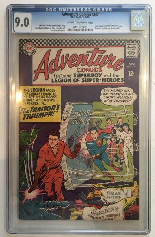 Adventure Comics 347 Cgc 9.  0 Cr/ow Pages Legion Of Heroes