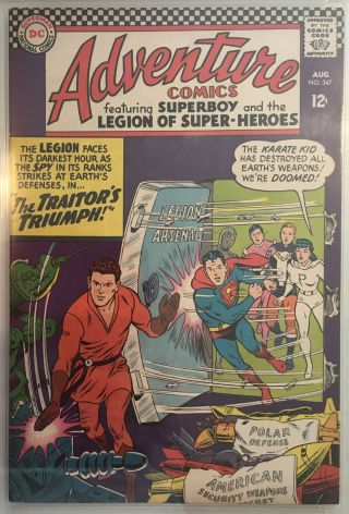Adventure Comics 347 CGC 9.  0 CR/OW PAGES Legion of Heroes 2