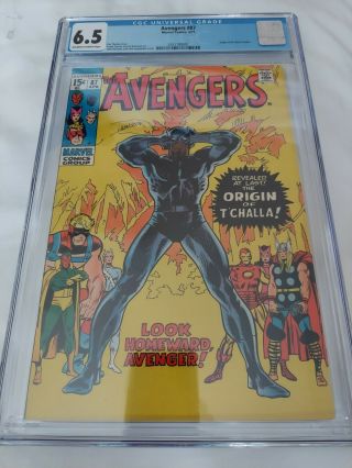 Avengers 87 Cgc 6.  5 Origin Of Black Panther 1971 Buscema Art White Pages