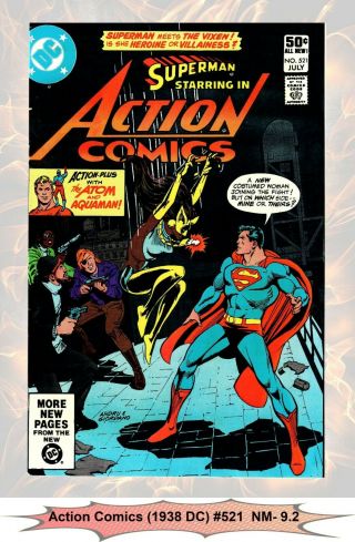 Action Comics (1938 Dc) 521 1st App The Vixen Suicide Squad Movie 1981 9.  2