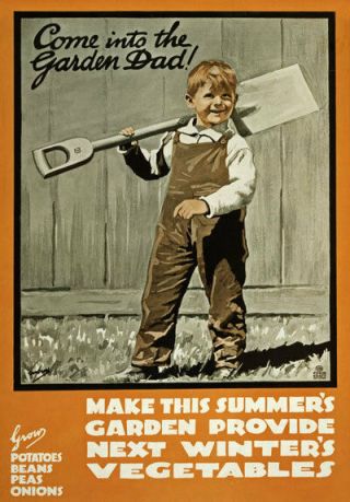 Wa94 Vintage Ww1 Come In To The Garden Dad Grow Your Own Wwi War Poster