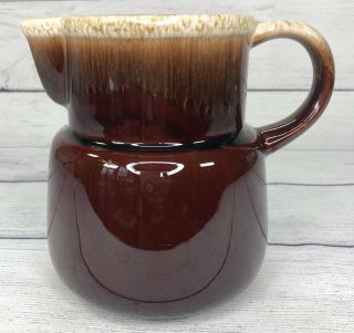 Mccoy Vintage Large Pitcher Brown Drip Glaze Art Pottery 132 Usa 6 " Collectible
