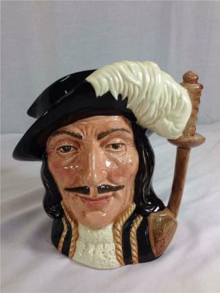 Royal Doulton Athos Musketeer D6452 Toby Jug Creamer Pitcher Figure 7 1/2 " Tall