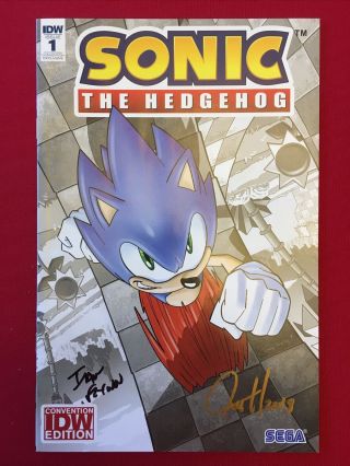 Idw Sonic The Hedgehog 1 Wondercon Cover Signed By Ian Flynn & Tyson Hesse