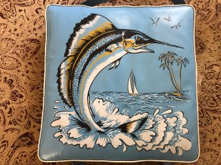 Vintage 60’s Marlin Boat Cushion Life Preserver Ben - Sun Sailfish