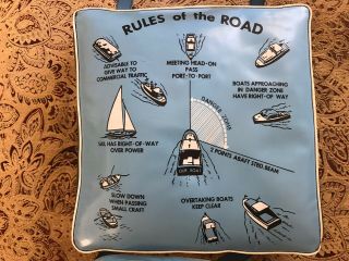 Vintage 60’s Rules Of The Road Boat Cushion Life Preserver Ben - Sun
