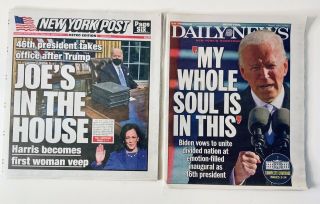 Biden Inauguration York Post & Ny Daily News - January 21,  2021 Newspapers