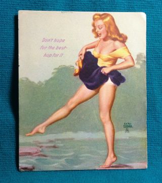 1940s Pinup Girl Blotter Card Earl Moran Blonde Don 